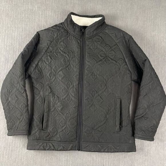 ALPS Black Quilted Fleece Lined Jacket Women’s Size Small EUC - Picture 1 of 9